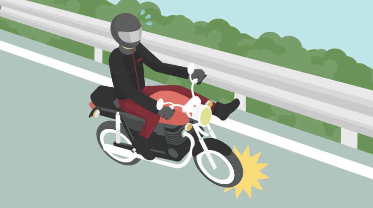 バイクで転倒 転倒によるケガの原因や被害を小さくする方法を解説 バイク保険 二輪 原付 のアクサダイレクト